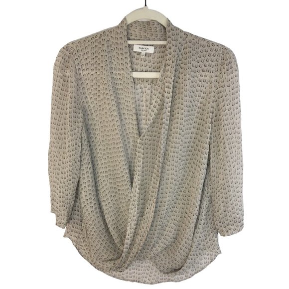 Aritzia Tops - Aritzia | Babaton Gray Pattern 100% Silk Beau Blouse, size Small